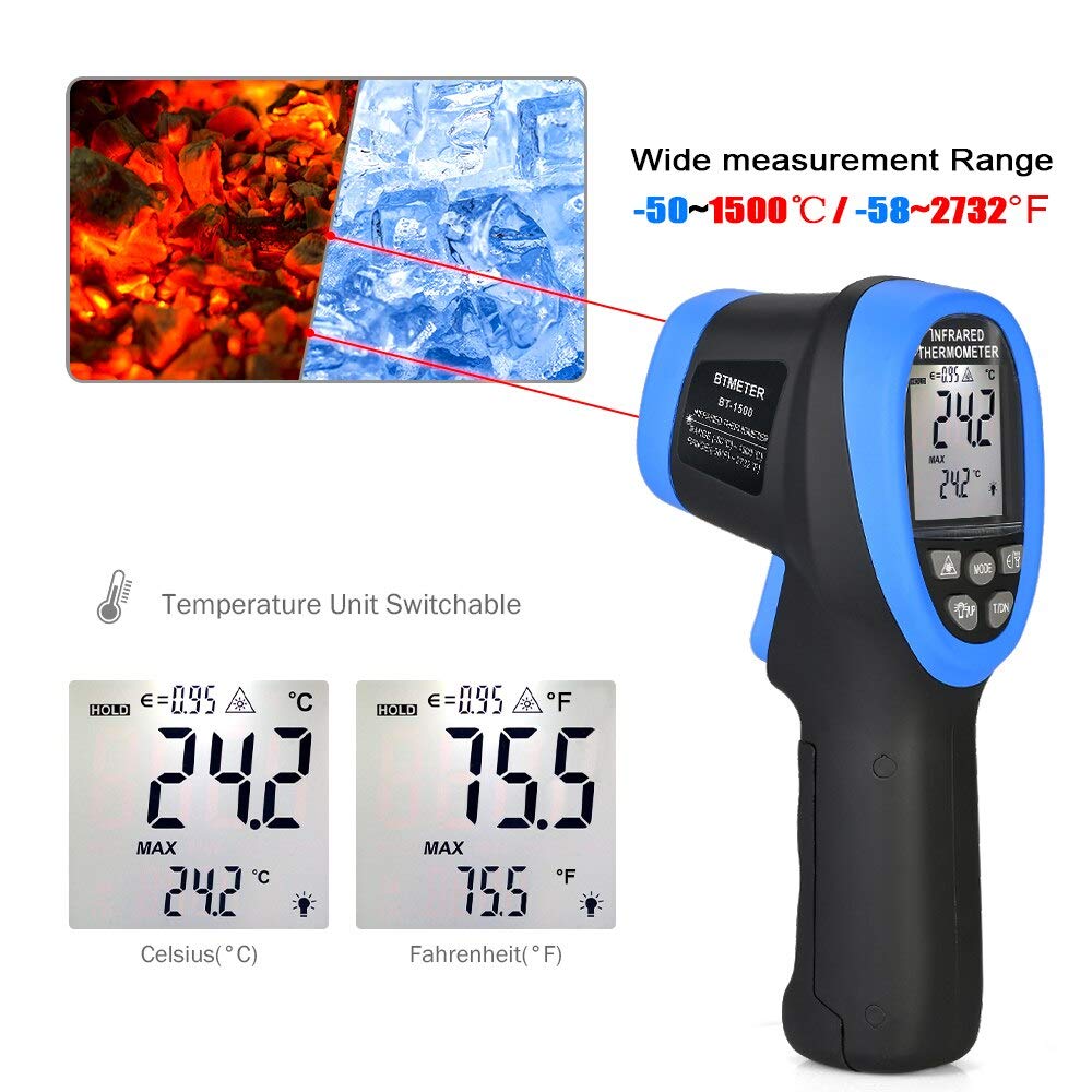 Industrial Laser Temperature Gun - Termómetro láser de alta temperatura, pirómetro