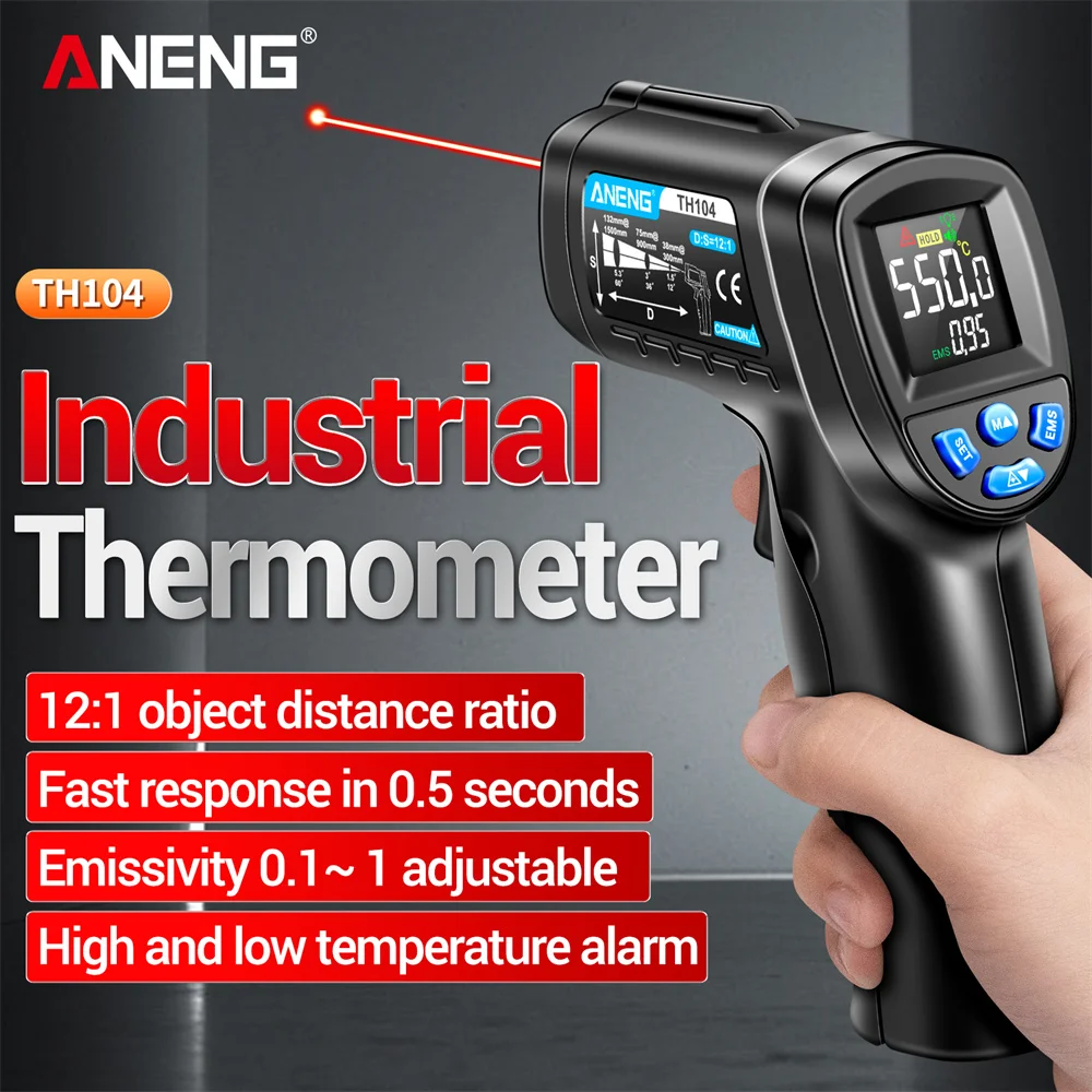 Industrial Laser Temperature Gun - ANENG -50~550 ℃ Termómetro infrarrojo con