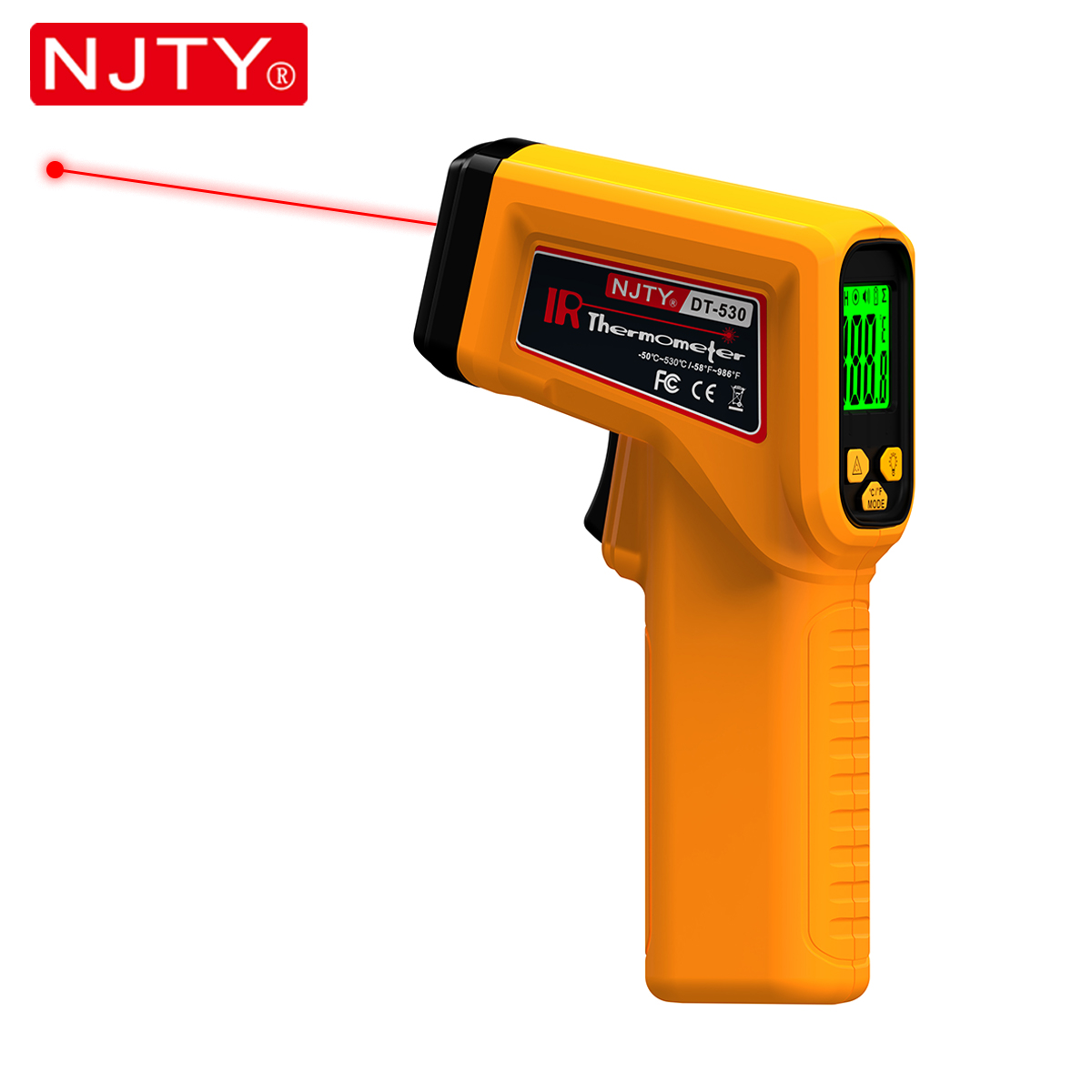 Industrial Laser Temperature Gun - NJTY Termómetro infrarrojo Láser Pistola de
