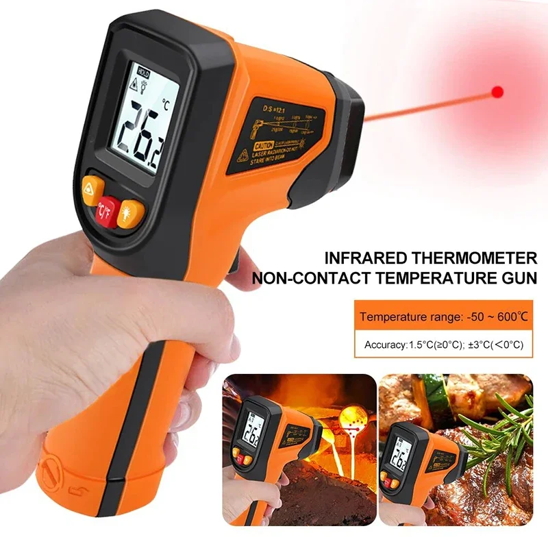 Industrial Laser Temperature Gun - Termómetro infrarrojo digital T400 T600 -50~600