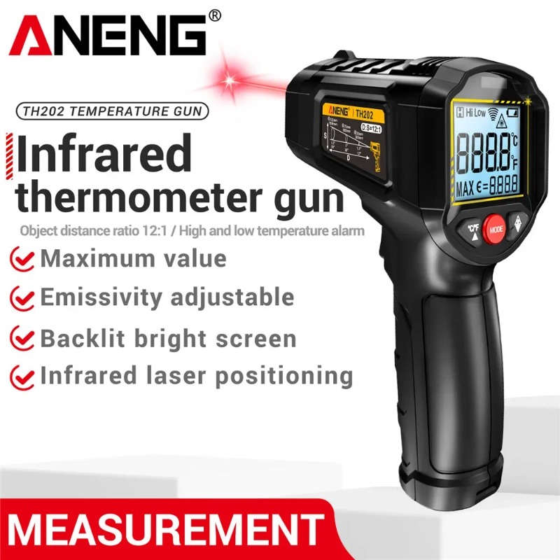 Industrial Laser Temperature Gun - ANENG TH202 Termómetros industriales de mano