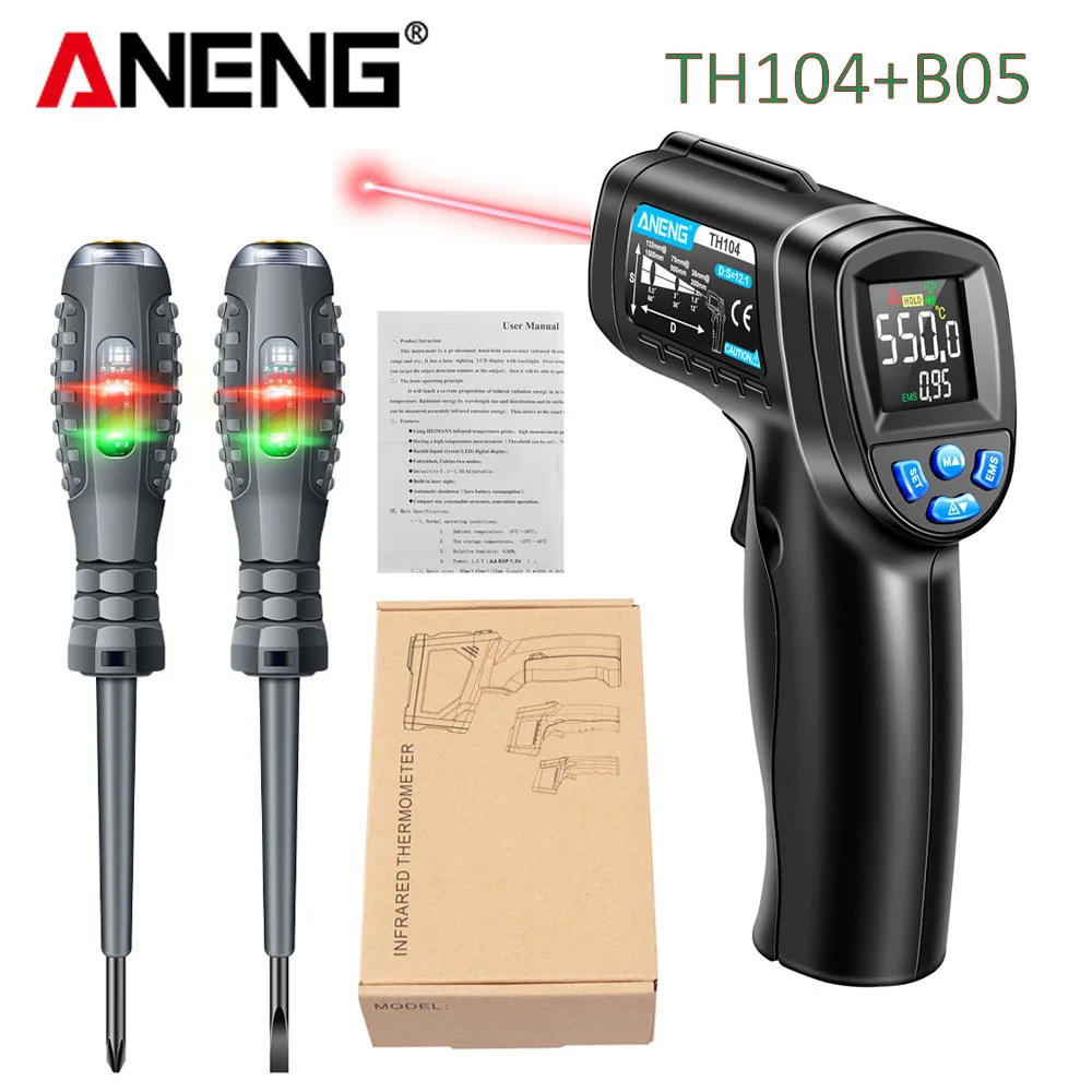 Industrial Laser Temperature Gun - Termómetro Infrarrojo Industrial, Termómetro Láser Rojo,