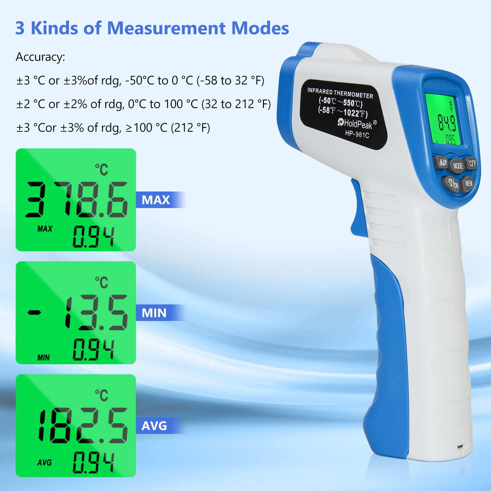 Termómetro Infrarrojo -50 ℃ ~5 - Industrial Laser Temperature Gun reseña y precio