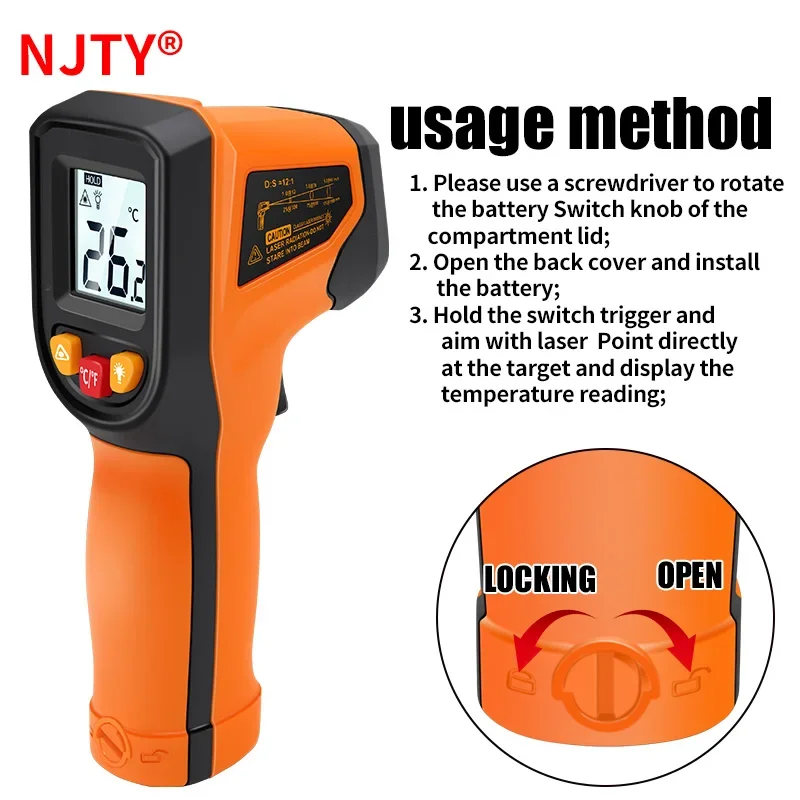 Termómetro infrarrojo digital  - Industrial Laser Temperature Gun reseña y precio