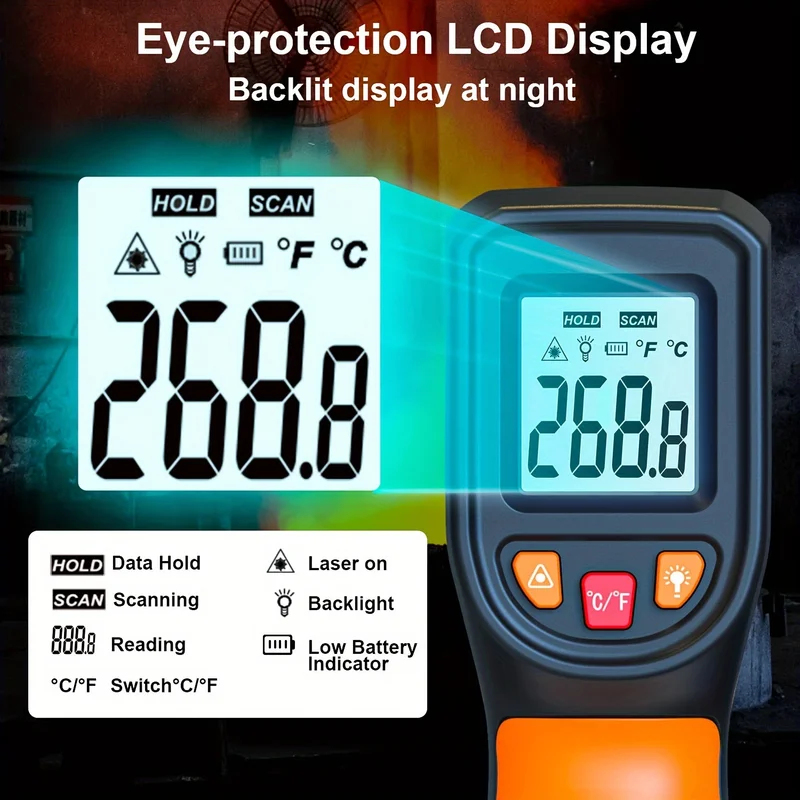 Termómetro Infrarrojo T600 T60 - Industrial Laser Temperature Gun reseña y precio