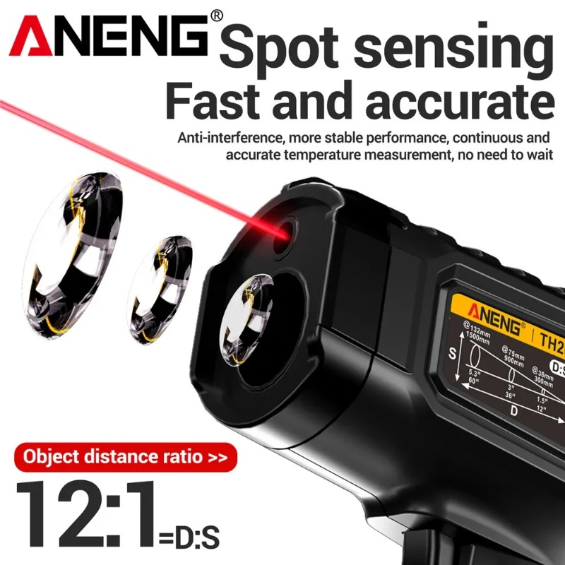 ANENG TH202 Termómetros indust - Industrial Laser Temperature Gun reseña y precio