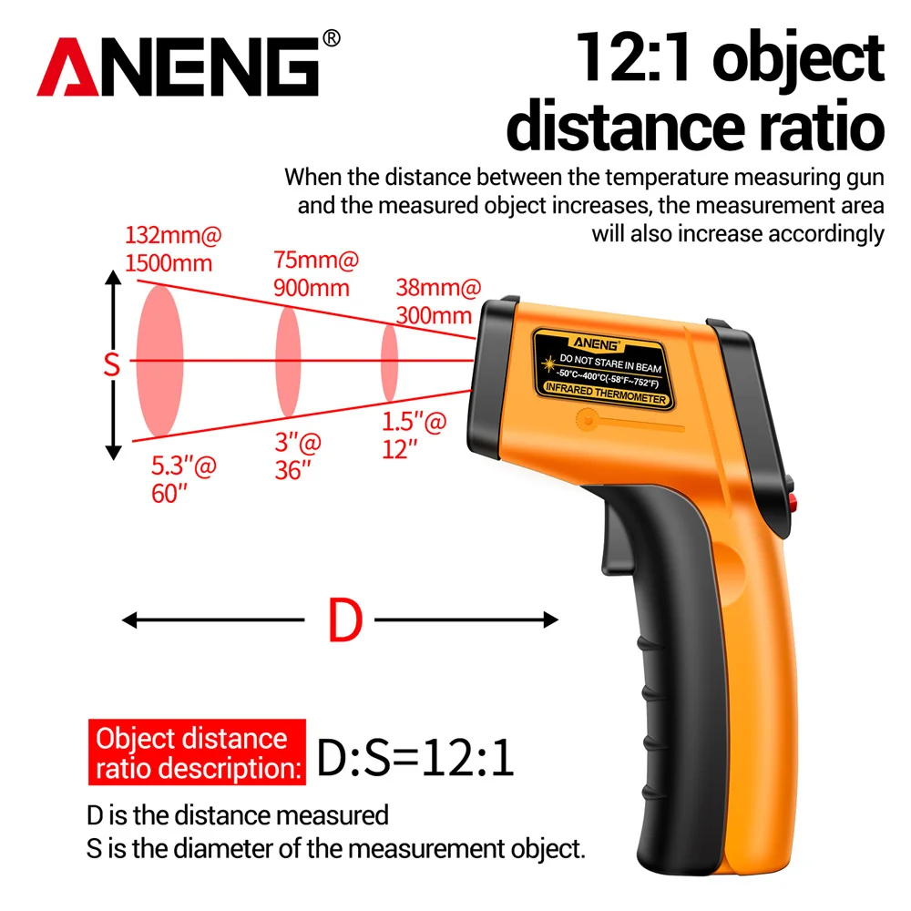 Termómetro Infrarrojo Digital  - Industrial Laser Temperature Gun reseña y precio