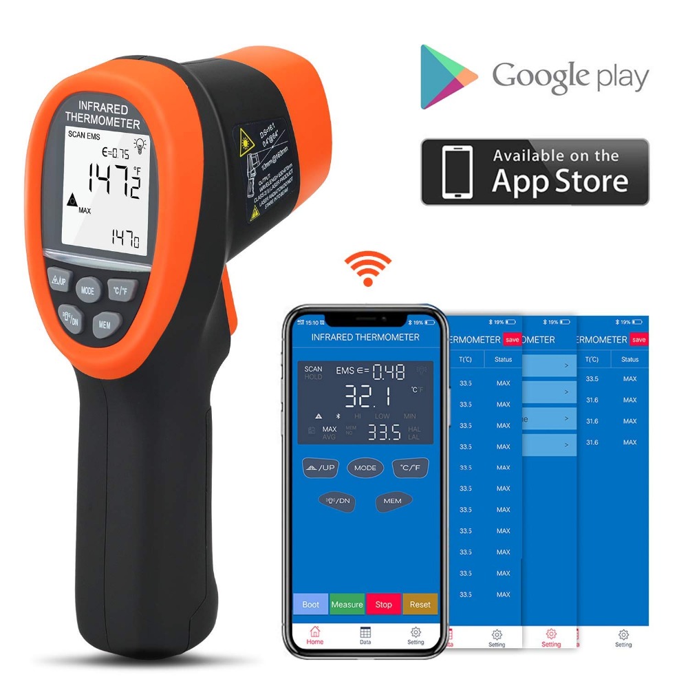 Termómetro IR sin contacto con - Industrial Laser Temperature Gun reseña y precio