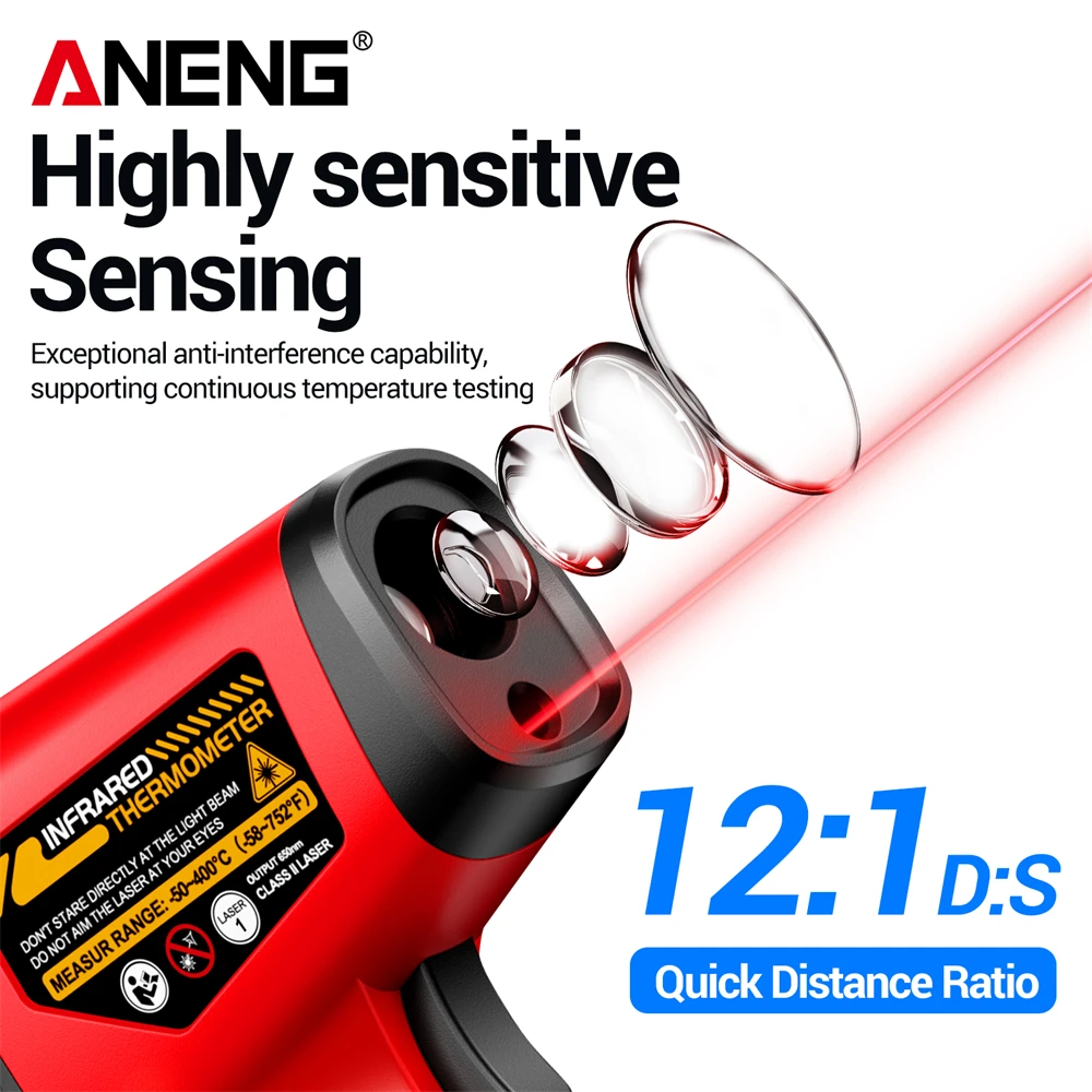 ANENG TH204 Termómetro infrarr - Industrial Laser Temperature Gun reseña y precio